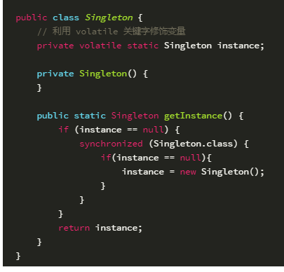java 单例模式中双重检查锁定 volatile 的作用？